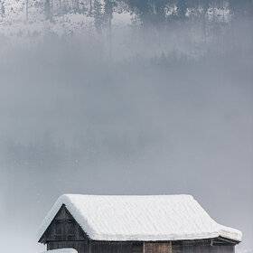 Зимний пейзаж в австрийской деревне